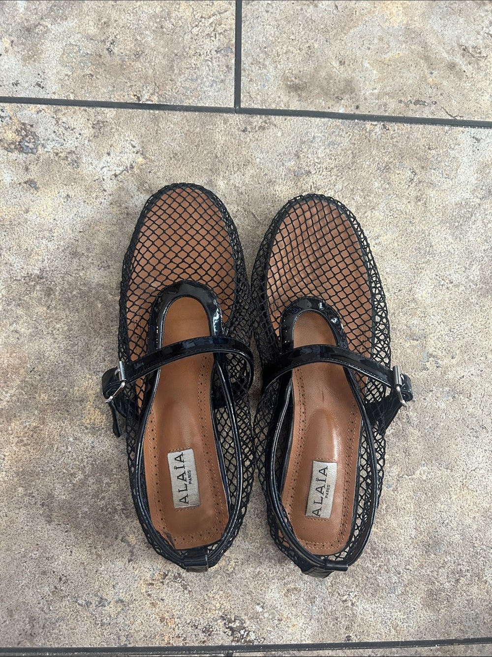 Alaia Knock offs Black Mesh Mary Jane Flats - Ballerina Shoes